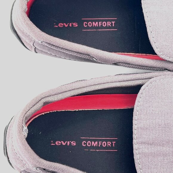 Levis Comfort Canvas Loafers Mens Size 9.5 Gray Textile Upper Casual Style Boat - Picture 16 of 16